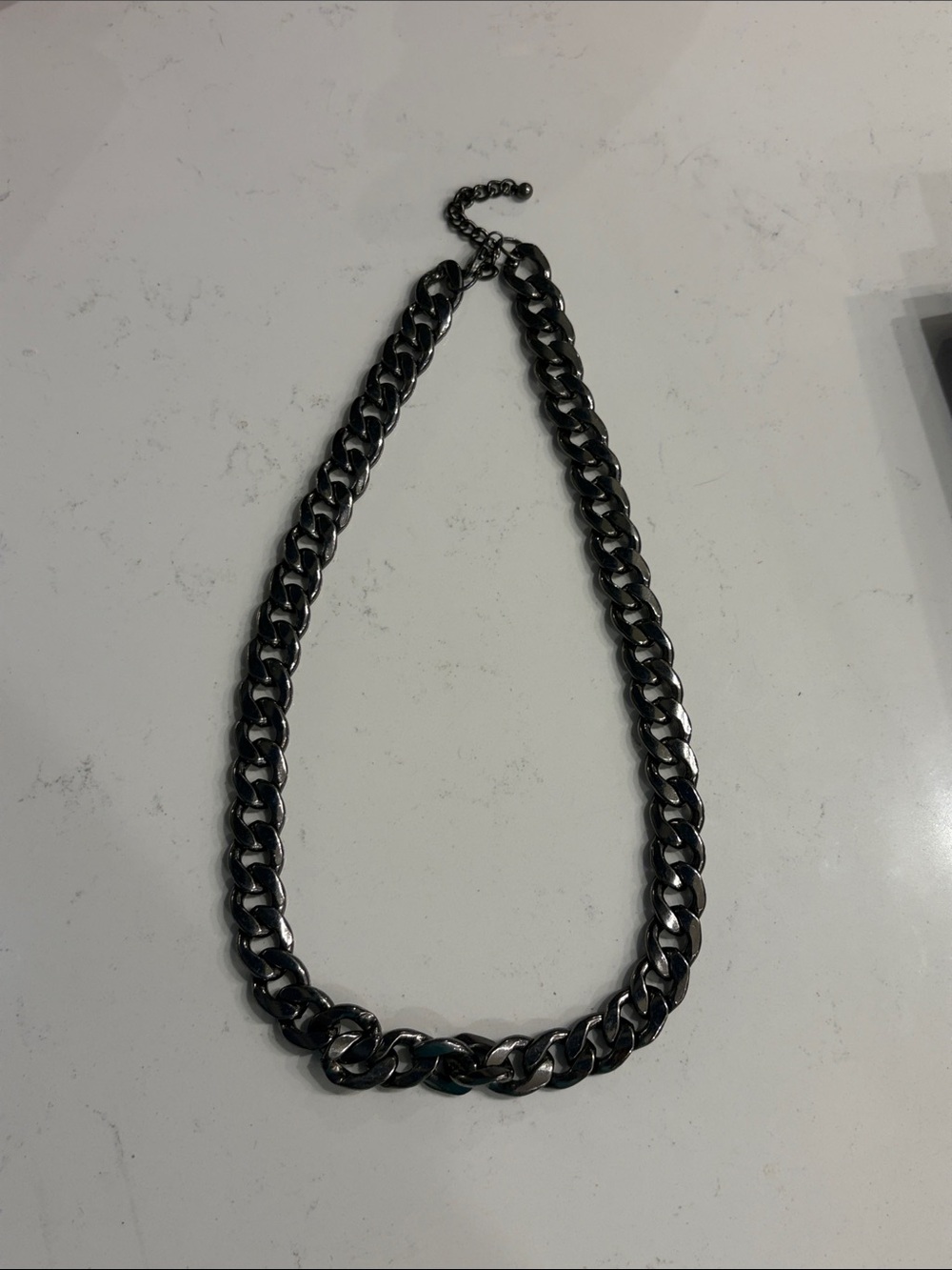 Men's Black stainless steel Chain Necklace - Classic Curb Link
